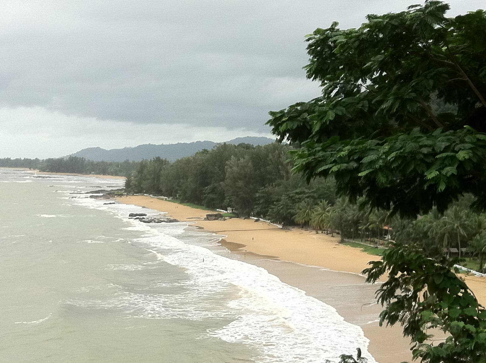 The Khao Lak beach seen from the hills above Khuek Khak